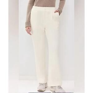 Varley Womens Aberdeen Straight Leg Corduroy Pants Size XS Pleated Egret/Ivory